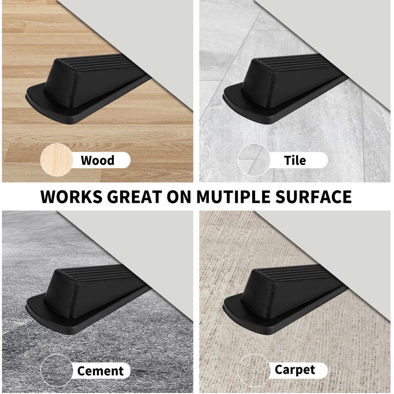 CAGSIG Door Stoppers  2 Pack Premium Rubber Door Stoppers for Bottom of Door Security Rubber  Door Stopper Wedge for Carpet Heavy Duty Door - Image 4